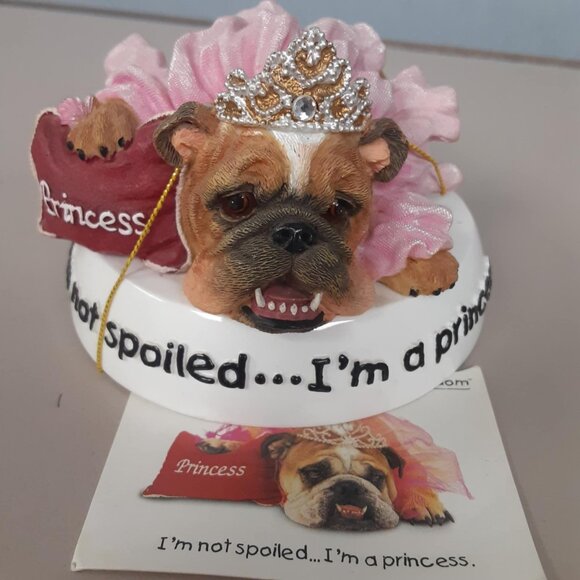 Vintage Zelda Wisdom 2003 English Bulldog "I'm Not Spoiled I'm A Princess" NWT - Picture 1 of 11